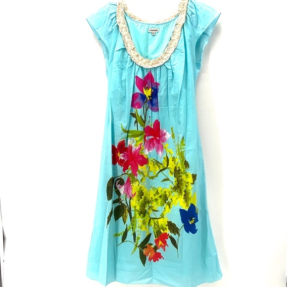 J.PETERMAN PARIS ROMANTIC SILK BLEND FLORAL DRESS - Picture 1 of 11